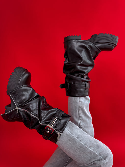 Сапоги из искусственной кожи "BLACK LEGEND" 6327A